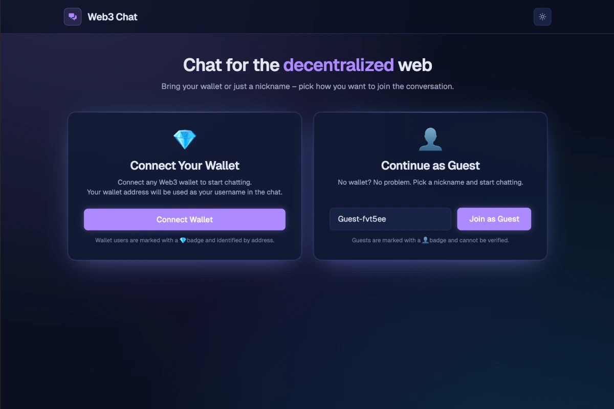 Web3 Real-time <br /> Chat Application